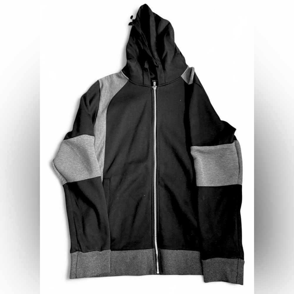 SKAZI Cool Stylish Black and Gray Men's Hoodie L New Condition Trendy Minimalist